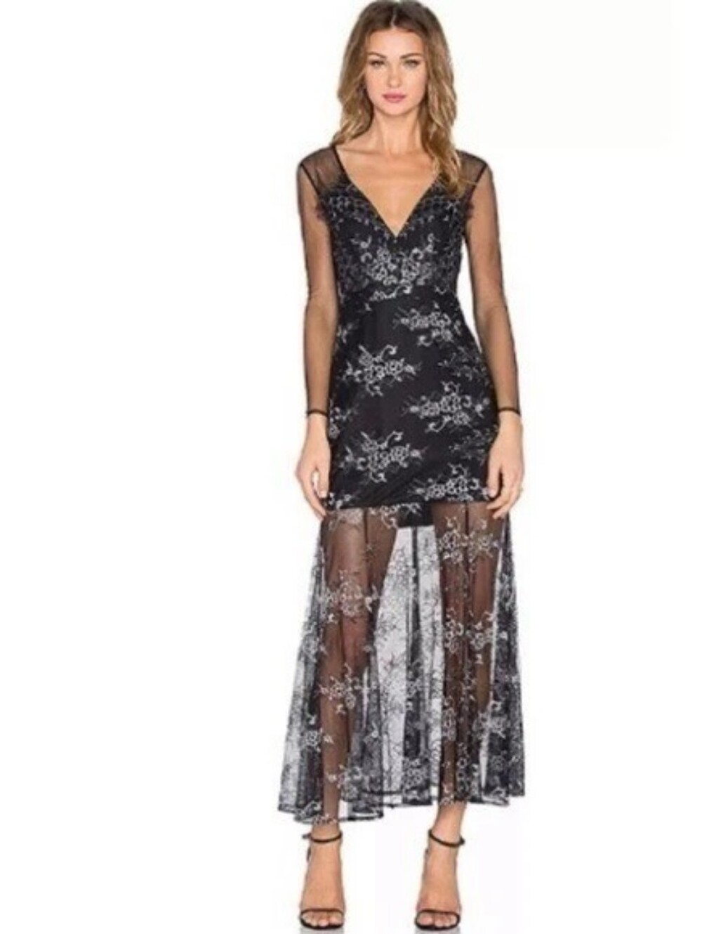 New Lovers + Friends Revolve Mystic Black Lace Cocktail Party Dress Womens Small